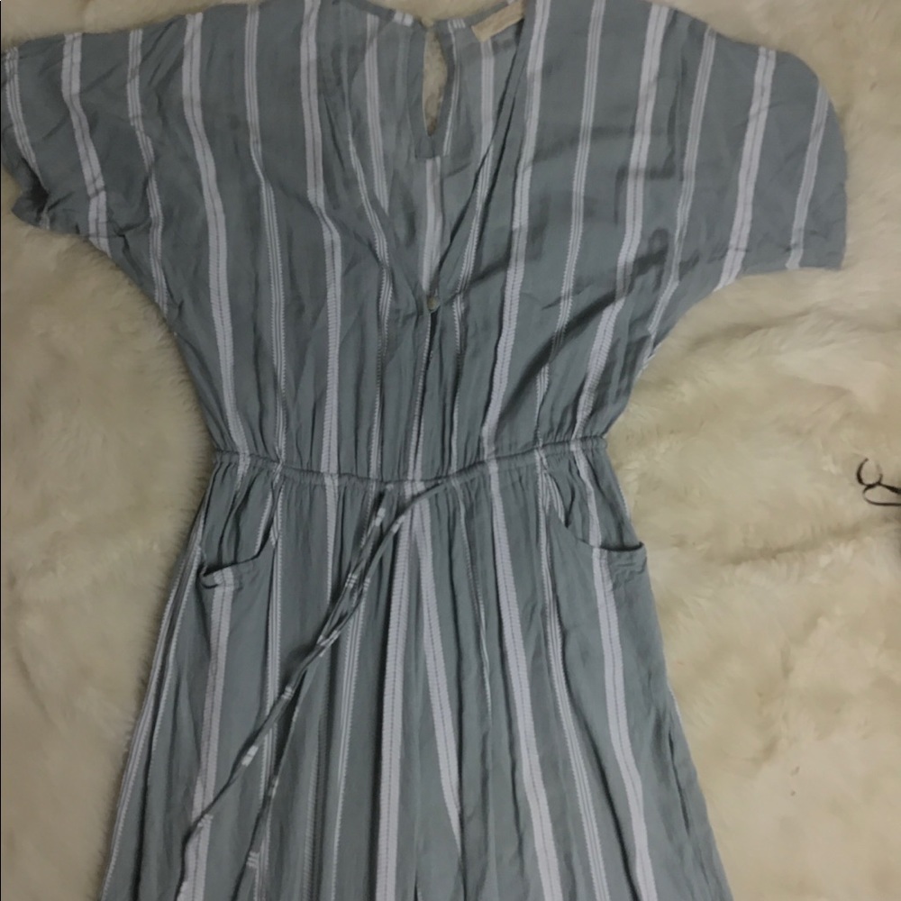 Beach gold striped drawstring jumpsuit size medium - Picture 5 of 8